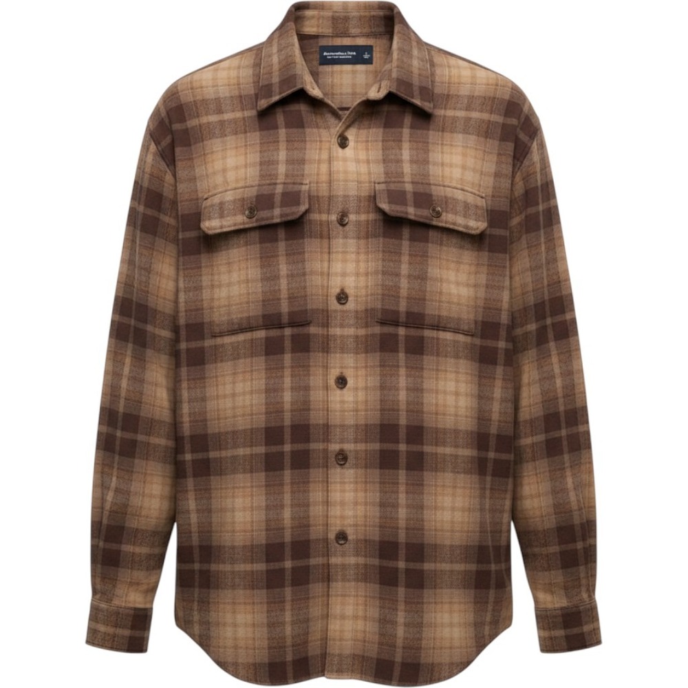 Abercrombie & Fitch brown plaid button up shirt/jacket Size L